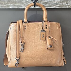 Coach Rogue 30 Bag in Light Saddle Pebble Leather 38124
